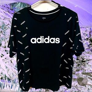 Adidas Cropped Block Logo Cotton TShirt